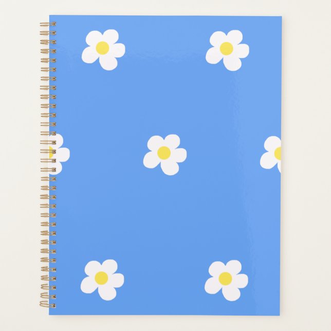 Agenda Flores Brancas no Fundo Lilac (Frente)
