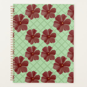 Agenda Flores burgundy elegantes em verde sálvia