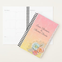 Agenda Flores Coloridas E Lace Branco