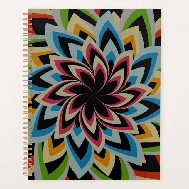 AGENDA FLÔRES COLORIDAS EM ESPIRAL  (Frente)
