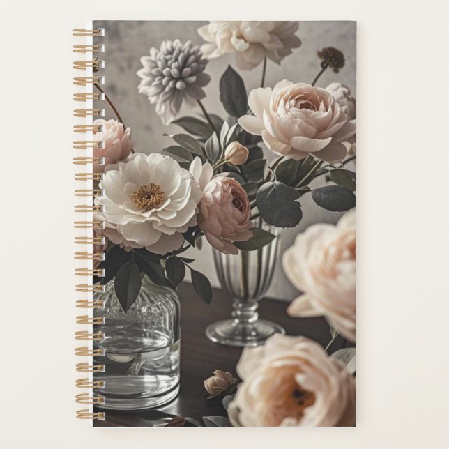 Agenda Flores coloridas Flores elegantes inspiradas na sa (Frente)