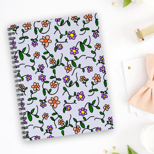 Agenda Flores Coloridas, Padrão Floral, Verde, Boho