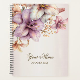 Agenda Flores Cor de Água do Partido Boho Rosa Elegantes