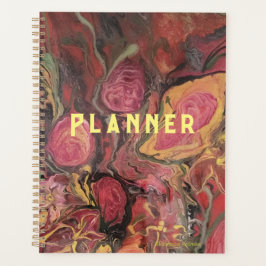 Agenda Flores de abstrato com rosa vermelho e Dourado