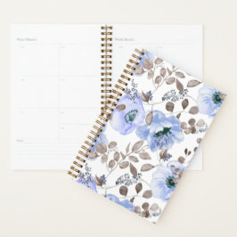 Agenda Flores de Aquarela Azul-Chic
