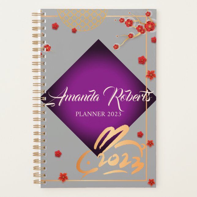 Agenda Flores de Blossom de Ameixa Chinesas no Ano Novo d (Frente)