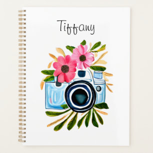 Agenda Flores de Câmeras Vintage personalizadas para foto
