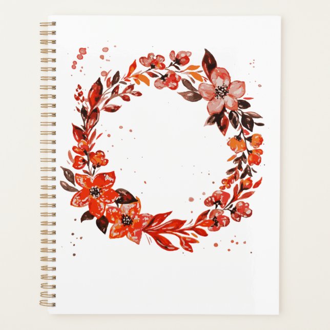 Agenda Flores de cor aquática (Frente)