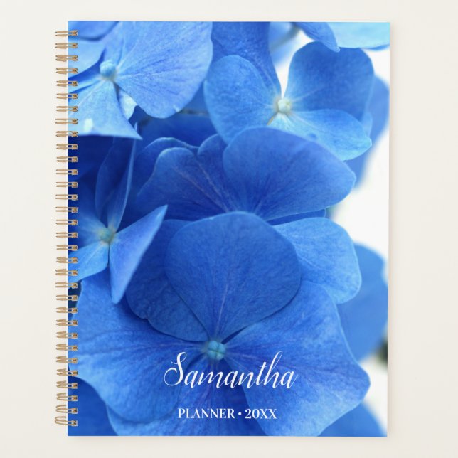 Agenda Flores de Hydrangea Azul Personalizadas (Frente)