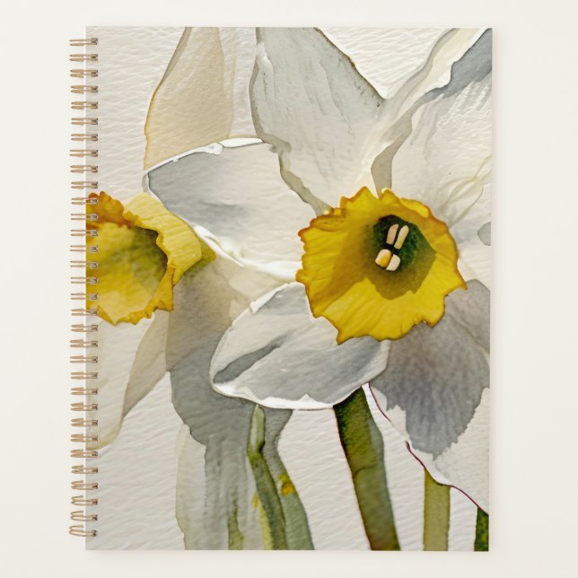 Agenda Flores de Íris em Aquarela Moderna (Frente)