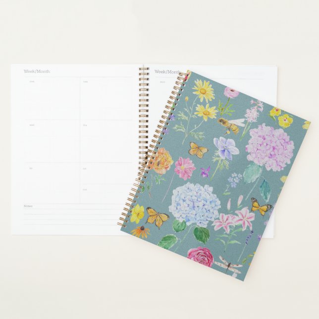 Agenda flores de jardim, efeito de pintura a óleo, turque (Exibição)