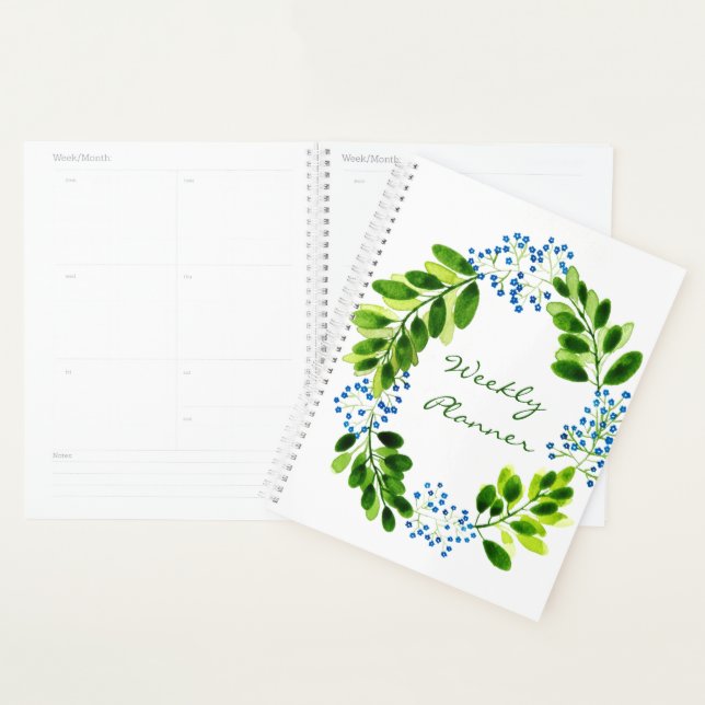 Agenda Flores de Não-me-esqueças em Aquarela (Exibição)