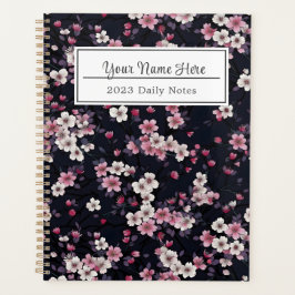 Agenda Flores de Sakura Rosa Negra, Design de padrão,