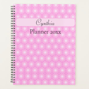Agenda Flores de Starburst brancas a rosa
