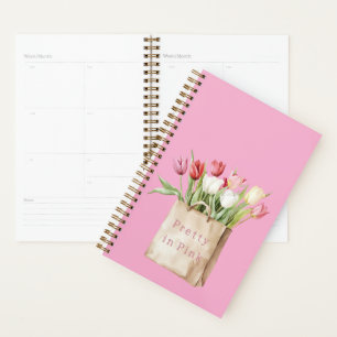 Agenda Flores de Tulipa Rosa Vermelho Amarelo Branco em S
