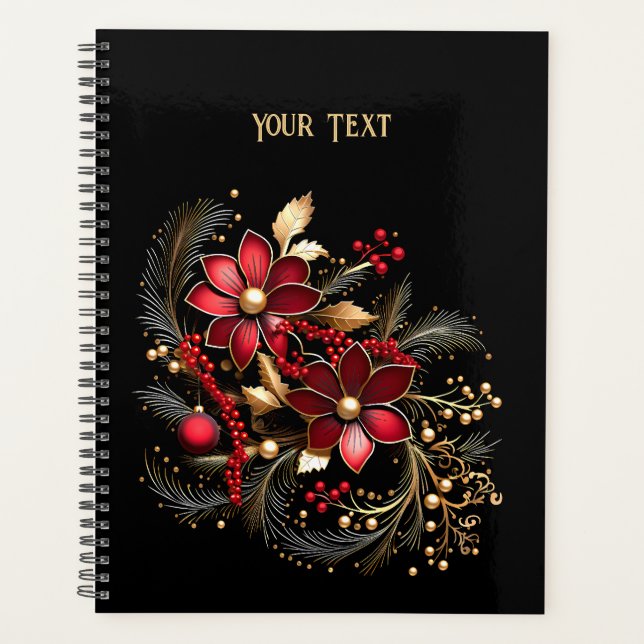 Agenda Flores Decorativas Vermelhas (Frente)