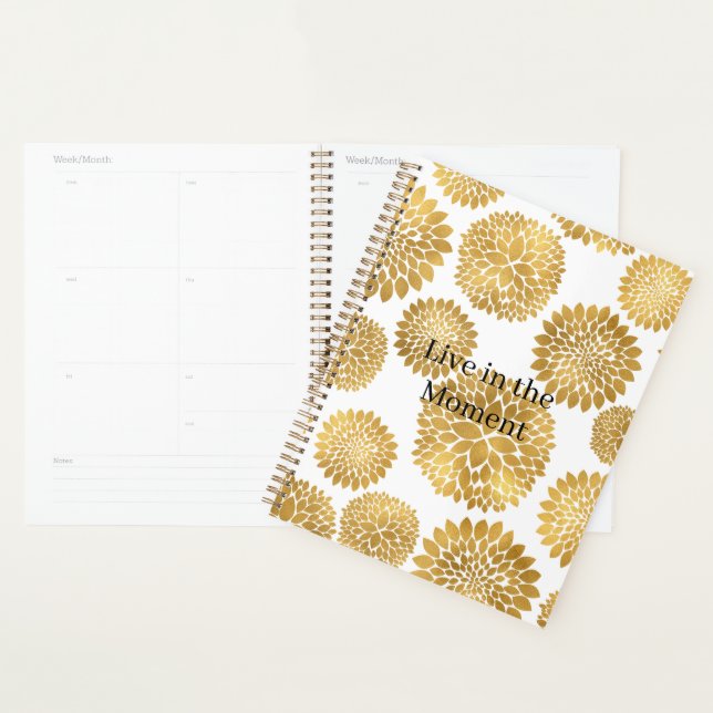 Agenda Flores Douradas Elegantes (Exibição)
