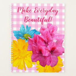 Agenda Flores e Xadrez Rosa
