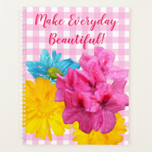 Agenda Flores e Xadrez Rosa