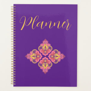 Agenda Flores em Espiral Roxa