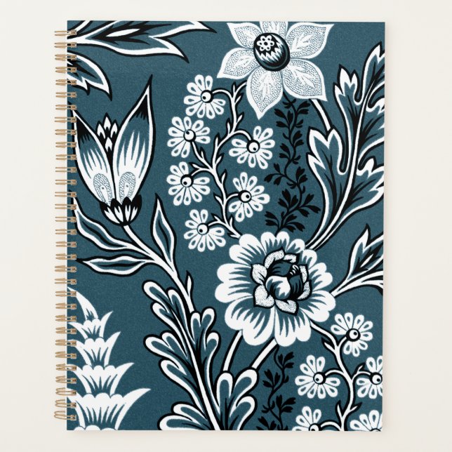 Agenda Flores Fantásticas (Teal Xisto) Arte Refinada (Frente)