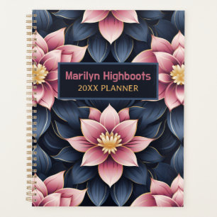 Agenda Flores Mauve e Dusty de Lotus Azul