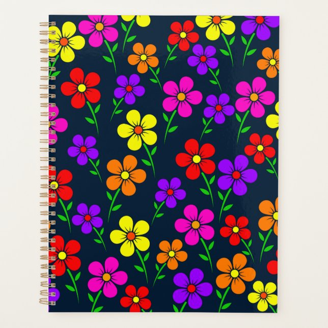 Agenda Flores Multicoloridas Padrão Floral-34654 (Frente)