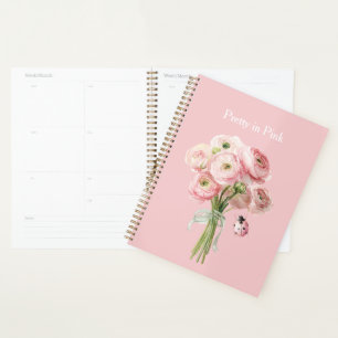 Agenda Flores Ranunculus Rosa Bege Joaninha