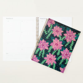 Agenda Flores Rosa em Preto