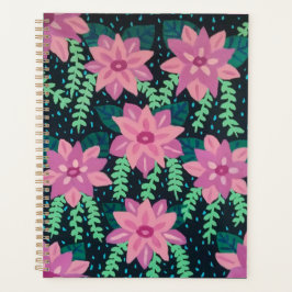 Agenda Flores Rosa em Preto