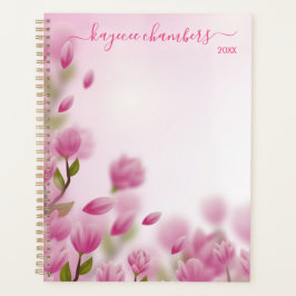 Agenda Flores Rosa Personalizadas Elegantes