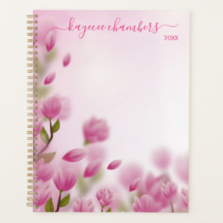 Agenda Flores Rosa Personalizadas Elegantes
