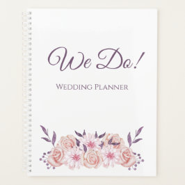 Agenda Flores Rosa-Vidro- Planner De Casamento