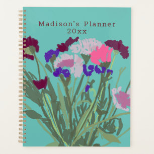Agenda Flores Selvagens Felizes e Coloridas de Arte Moder