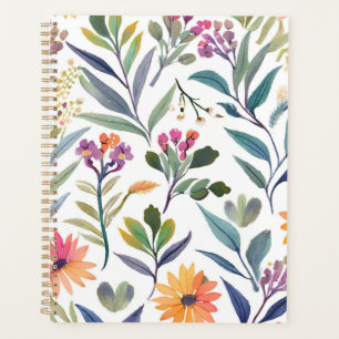 Agenda Flores Silvestres Coloridas Aquarela Floral Boni