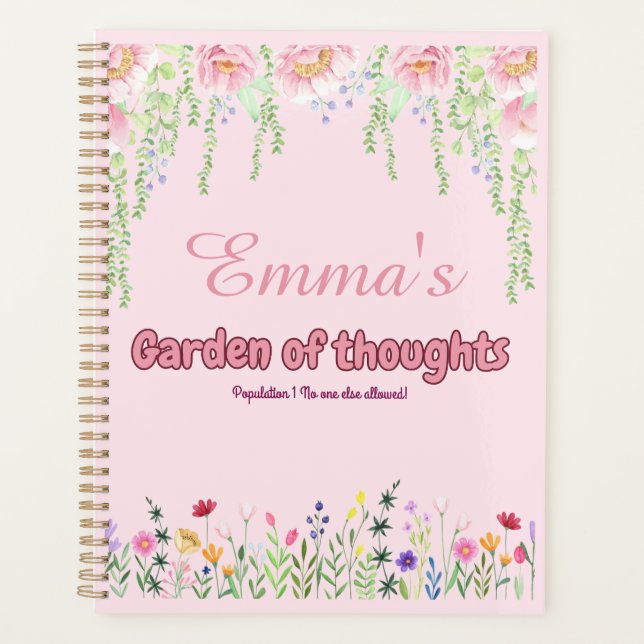 Agenda Flores silvestres cor-de-rosa personalizadas Jardi (Frente)