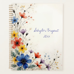 Agenda Flores Silvestres Floral Espiral Encadernado Prima