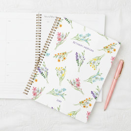 Agenda Flores Silvestres Personalizadas em Aquarela Bonit