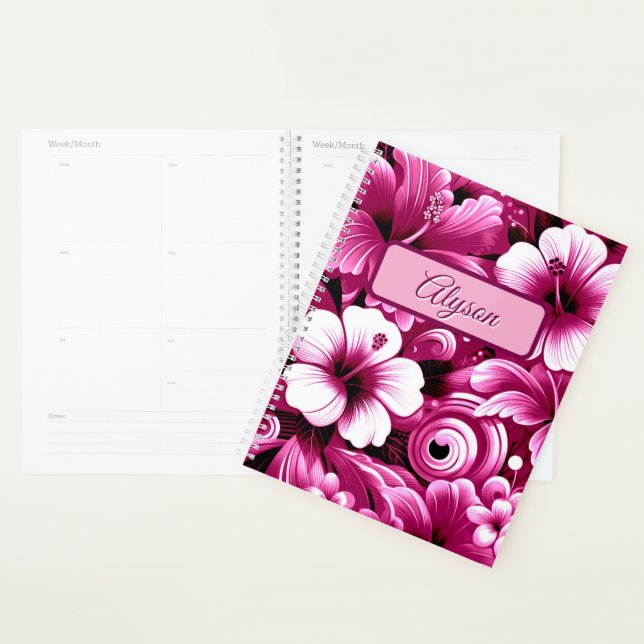 Agenda Flores Tropicais do Havaí Hibiscus Personalizadas (Exibição)