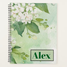 Flores Verde Modernas Aquarela & personalizar