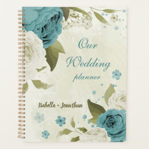 Agenda flores verdes casamentos azul branco