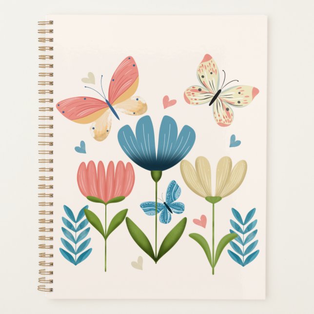 Agenda Flores Whimsical e Borboletas (Frente)