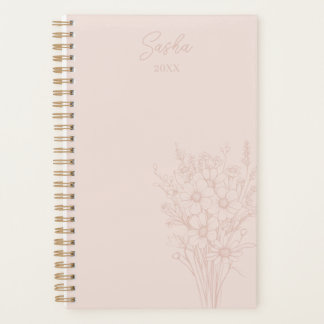 Agenda Florescer Flor Silvestre Nome Personalizado & Ano