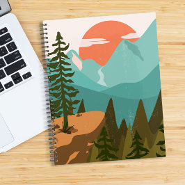 Agenda Floresta Abstrata Moderna, Montanhas e Nascer do S