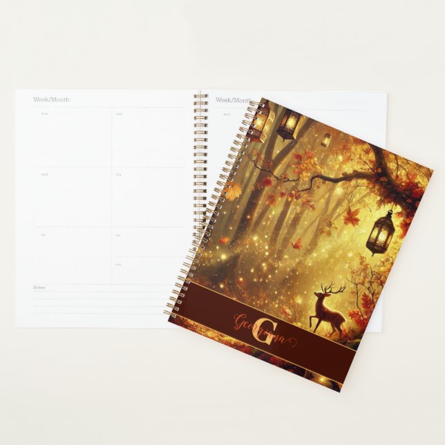 Agenda Floresta Autônoma de Ouro Whimsical Personalizada (Exibição)