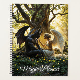 Agenda Floresta mística de demônio branco preto