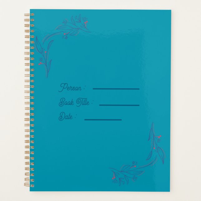 Agenda Flower Outline Book Blue Cover (Frente)