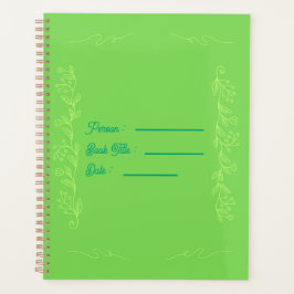 Agenda Flower Outline Book Green Cover