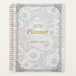 Agenda Flowerly Simple Planner With Frame 