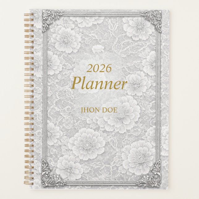 Agenda Flowerly Simple Planner With Frame  (Frente)